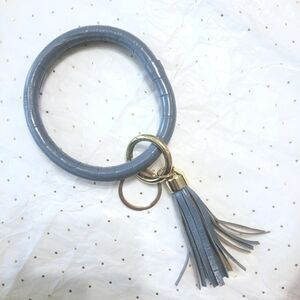 Blue Tassel Keychain Bracelet